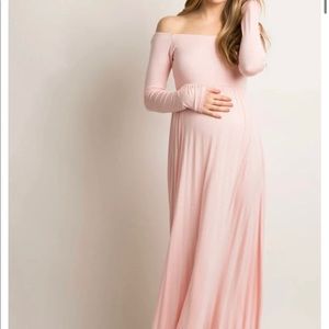 Pink Maternity Maxi Dress